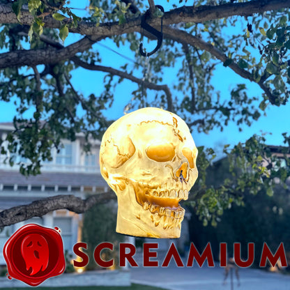 Giant Skull Lantern Prop 20-Inch-Tall Waterproof Outdoor Halloween Decoration
